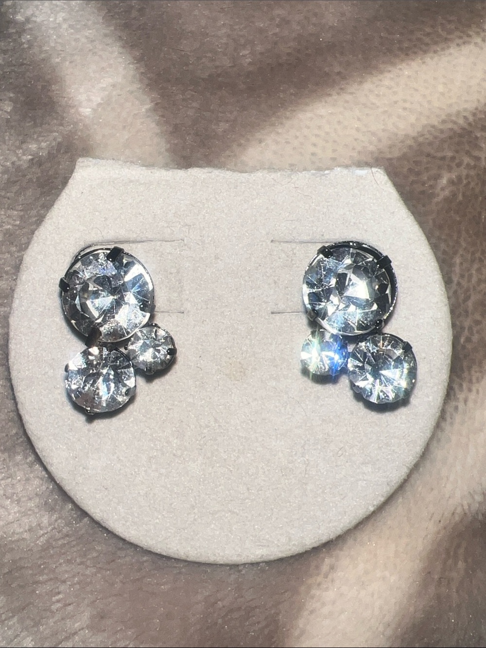 Art deco inspired Crystal Cluster Stud Earrings -New